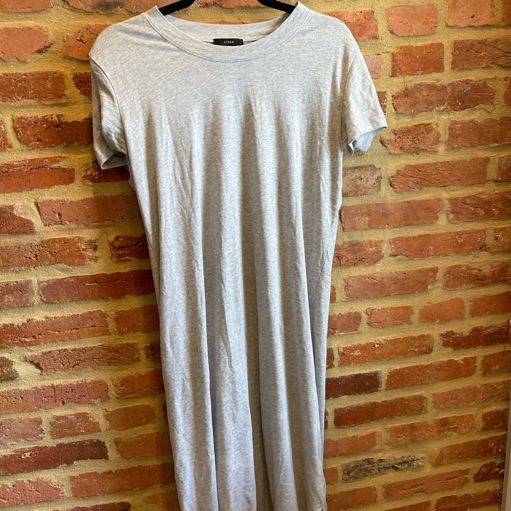Jcrew midi grey t shirt dress